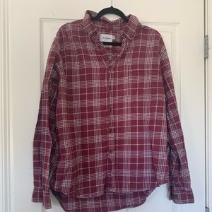Good fellow burgundy flannel button down